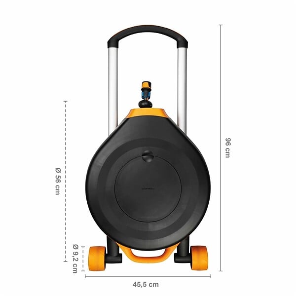 FISKARS - Dévidoir XL - Avec tuyau - Avec roues - 20m + 5m - 13mm de diamètre - large
