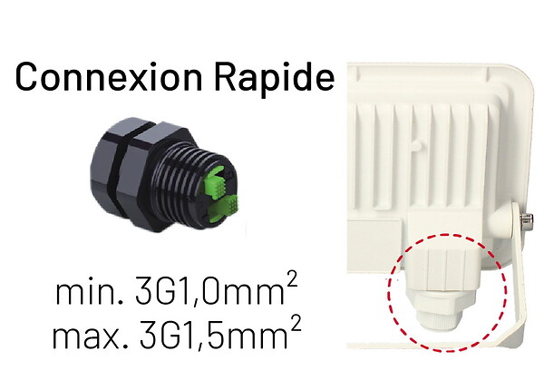ARLUX - Projecteur mural KREON 2 - IP65, 20W, 4000K, 2000lm, Blanc - large