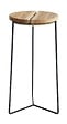 CENTRALE BRICO - Sellette industrielle haute fer rond plateau bois - 61x30 cm - Acier époxy - vignette