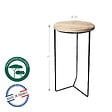 CENTRALE BRICO - Sellette industrielle haute fer rond plateau bois - 61x30 cm - Acier époxy - vignette