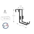 CENTRALE BRICO - Lot de 2 supports tout reglable pour jardinière - 16 à 26 cm - Acier époxy - vignette