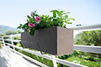 CENTRALE BRICO - Support jardinière crochet fer rond anthracite - 35x14 cm - Acier époxy - vignette