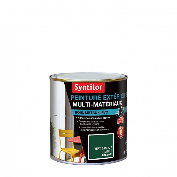 CENTRALE BRICO - Peinture multimatériau extérieur SYNTILOR vert basque satiné 0.5 l - large