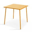 OVIALA - Ensemble table de jardin carrée et 4 fauteuils acier jaune - Palavas - vignette