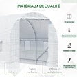 OUTSUNNY - Serre de jardin tunnel surface sol 9 m² 4,5L x 2l x 2H m châssis tubulaire renforcé 18 mm 6 fenêtres blanc - vignette