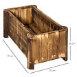 OUTSUNNY - Jardinière sur pied bac à fleurs dim. 70L x 35l x 30H cm piètement demi rondin corps aspect lattes bois sapin traité carbonisation - vignette