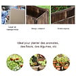 OUTSUNNY - Jardinière sur pied bac à fleurs dim. 70L x 35l x 30H cm piètement demi rondin corps aspect lattes bois sapin traité carbonisation - vignette