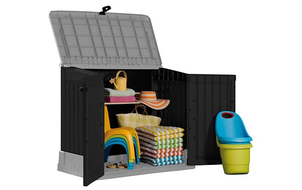 KETER - Coffre de jardin Itout midi gris clair  noir - 845 L - large