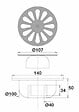 VALENTIN - Siphon de sol pour douche ABS chromée 140 x 140mm avec grille - VALENTIN - 00 462300 000 00 - vignette