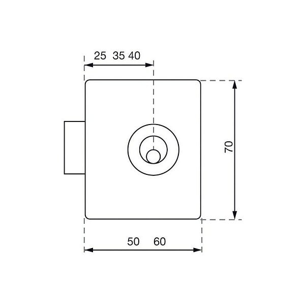 VACHETTE - Serrure V135 50x25mm gauche cylindrique diamètre 20mm longueur 40mm poli 2 clés - VACHETTE - 11736000 - large