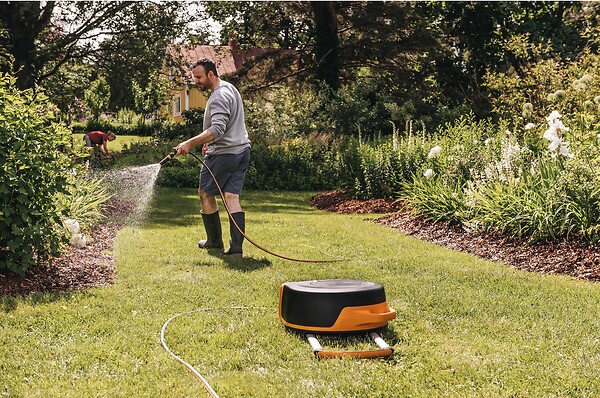 FISKARS - Dévidoir XL - Avec tuyau - Avec roues - 20m + 5m - 13mm de diamètre - large