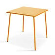 OVIALA - Table de jardin carrée en métal 4 places 70 cm  jaune - Palavas - vignette
