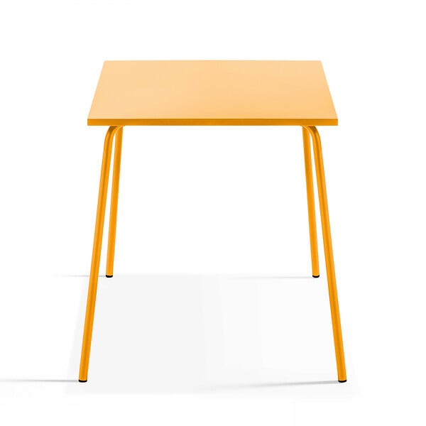 OVIALA - Table de jardin carrée en métal 4 places 70 cm  jaune - Palavas - large