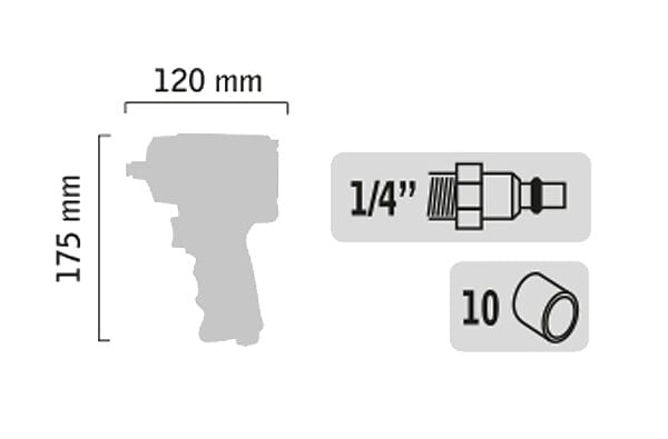 GENERAL PNEUMATIC - Coffret de clé à  chocs pneumatique 1/2'' + douilles courtes à  chocs 1/2'' - GENERAL PNEUMATIC - GP1313BC - large