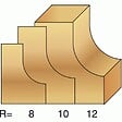 LEMAN - Fraise à  gorges avec guide à  billes, queue 8, diamètre 38 mm, rayon 12 mm - vignette