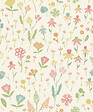 GRANDECO - Papier peint vinyle intisse flora pastel - vignette