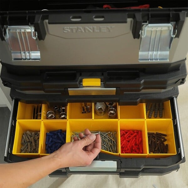 STANLEY - Servante d'atelier FATMAX boite à outils + tiroirs + bacs - large