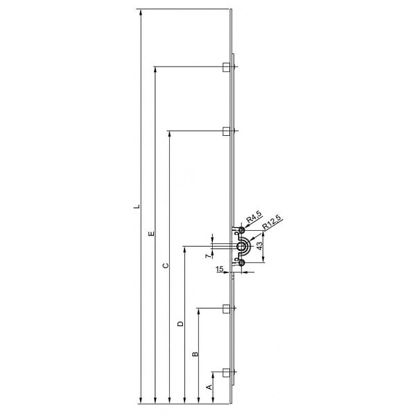 FERCO - Crémone verrou FERCO F15 ajustable G124252041 - large