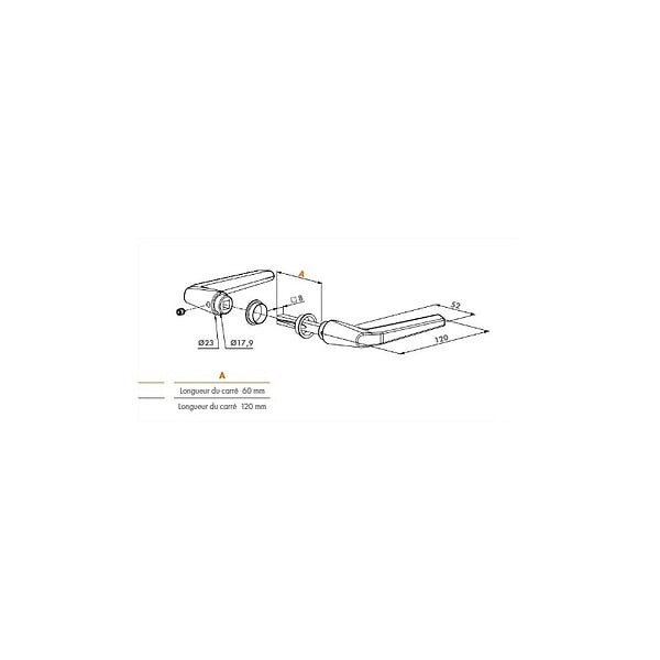 LOCINOX - BEQUILLE DOUBLE C8 X 60 ALUMINIUM - large