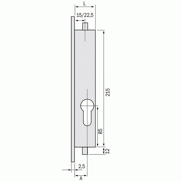 METALUX - Serrure à  larder 2 points à  tringles à  cylindre européen axe 24,5 mm - 30 - large
