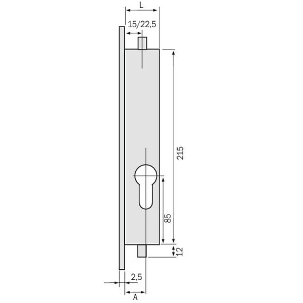 METALUX - Serrure à  larder 2 points à  tringles à  cylindre européen axe 24,5 mm - 30 - large