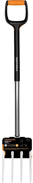 FISKARS - Fourche à bêcher Xact M - Tête acier au bore - Manche en acier - large