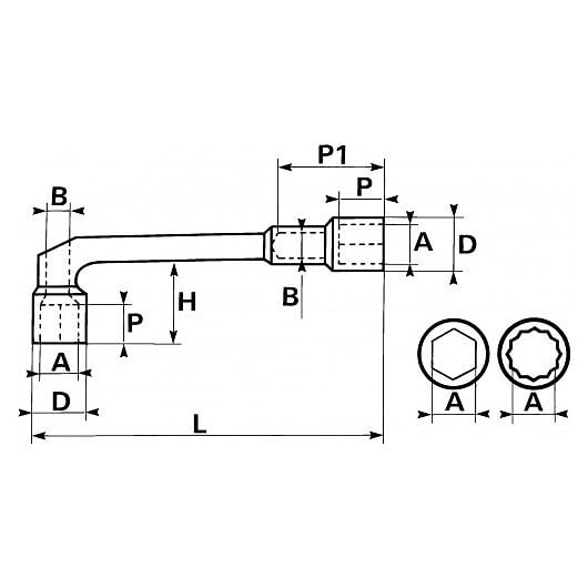 SAM OUTILLAGE - Clés à  pipe débouchées satinées 6/12 pans en mm - 9 mm - large