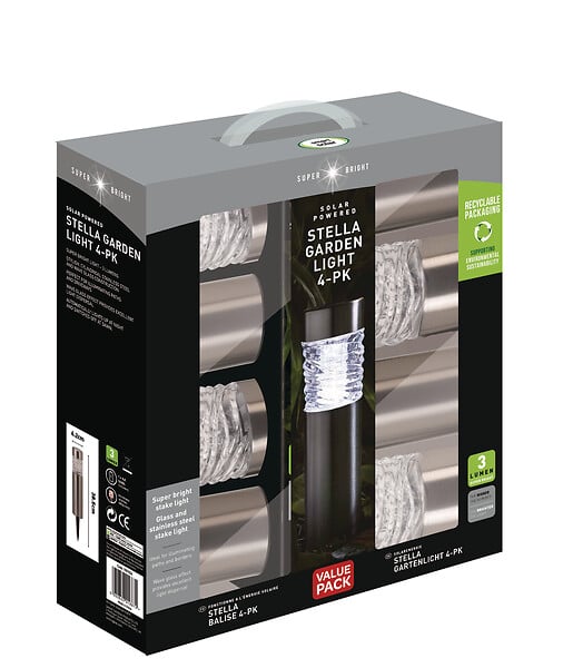SMARTSOLAR - Pack de 4 balises solaires stella 3 lumens - large