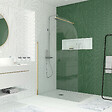 AURLANE - Paroi de Douche arrondie 120x200 cm - Profilé Or Doré Brossé - GOLDY CURVED - vignette