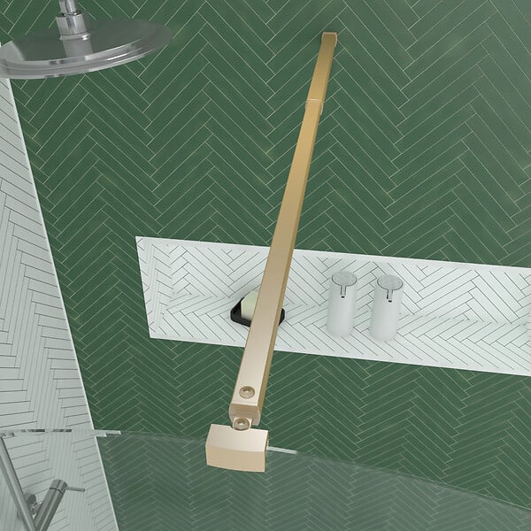AURLANE - Paroi de Douche arrondie 120x200 cm - Profilé Or Doré Brossé - GOLDY CURVED - large