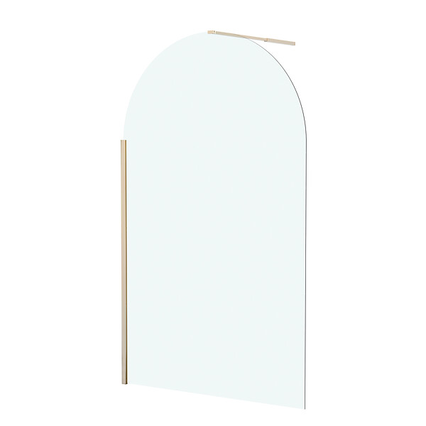 AURLANE - Paroi de Douche arrondie 120x200 cm - Profilé Or Doré Brossé - GOLDY CURVED - large