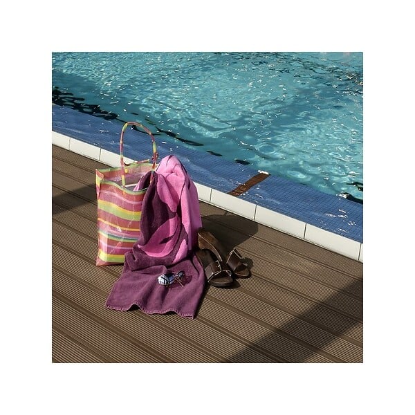MCCOVER - PACK 1 m² lame de terrasse composite Prima - Brun Rouge, L : 220 cm , l : 12 cm,  E : 19 mm - large