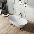 ROGIER & MOTHES - Baignoire sur pieds rétro SURRY HILLS Blanche 165 cm Pieds de Lion Noirs - vignette