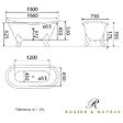 ROGIER & MOTHES - Baignoire sur pieds en fonte BRADFORD Noire 180 cm Pieds chromés - vignette