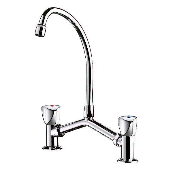 DELABIE - Mélangeur de lavabo 2 trous M1/2 entraxe 100-240 mm en laiton chromé Delabie - large