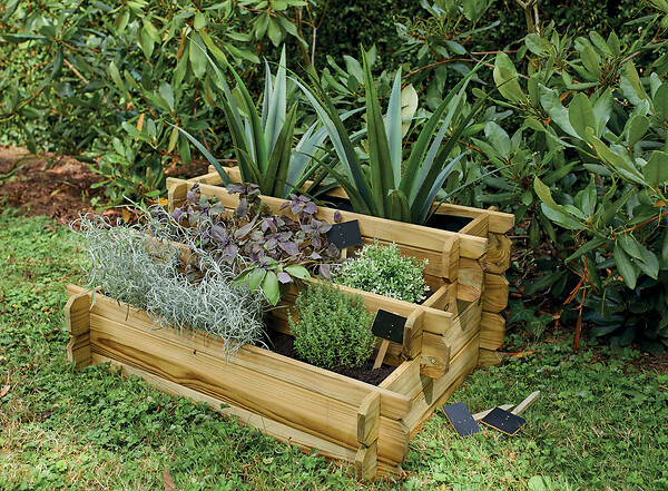 CERLAND - Carre potager ANGELIC PIN 800x600x400 mm - 3 etages - large