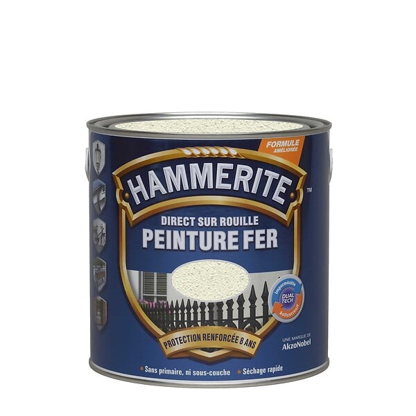 HAMMERITE - Peinture Direct sur Rouille - Forge Blanc - 2,5L - large