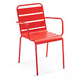 OVIALA - Fauteuil de jardin en métal rouge - Palavas - vignette