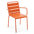OVIALA - Fauteuil de jardin en métal orange - Palavas - vignette