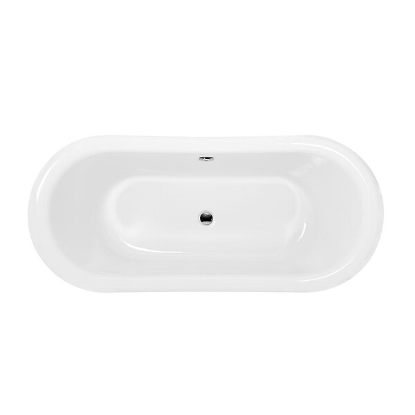 ROGIER & MOTHES - Baignoire îlot rétro sur socle ovale PITTSBURGH Blanche 177 cm - large