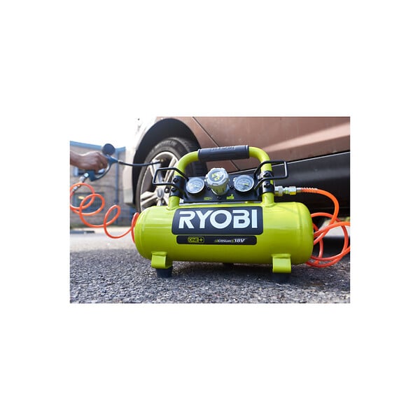 RYOBI - Pack RYOBI Compresseur à  cuve R18AC-0 - 18V One Plus - 4L - 1 batterie 2.0Ah - 1 chargeur rapide RC18120-120 - large