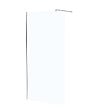 AURLANE - Paroi de Douche 100x195 cm en Verre Trempé 5 mm - Finition Chromé - CHROMED ELEMENTARY - vignette