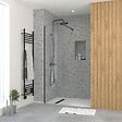 AURLANE - Paroi de Douche 70x195 cm en Verre Trempé 5 mm - Finition Noire - DARK ELEMENTARY - vignette