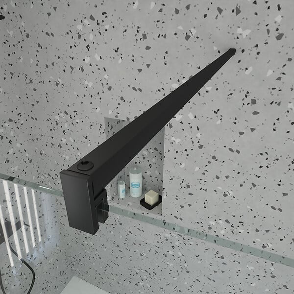 AURLANE - Paroi de Douche 70x195 cm en Verre Trempé 5 mm - Finition Noire - DARK ELEMENTARY - large