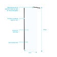 AURLANE - Paroi de Douche 70x195 cm en Verre Trempé 5 mm - Finition Noire - DARK ELEMENTARY - vignette