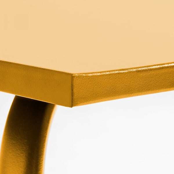 OVIALA - Table de jardin carrée en métal 4 places 70 cm  jaune - Palavas - large