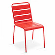 OVIALA - Chaise de jardin en métal rouge - Palavas - vignette