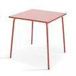 OVIALA - Table de jardin carrée en métal argile 70cm - Palavas - vignette