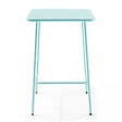 OVIALA - Table haute de jardin carrée en acier bleu turquoise 70cm - Palavas - vignette