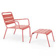 OVIALA - Fauteuil relax et repose pied en métal argile - Palavas - vignette